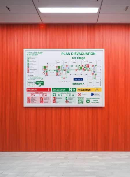 Installez un plan d'évacuation aux étages de votre bâtiment 